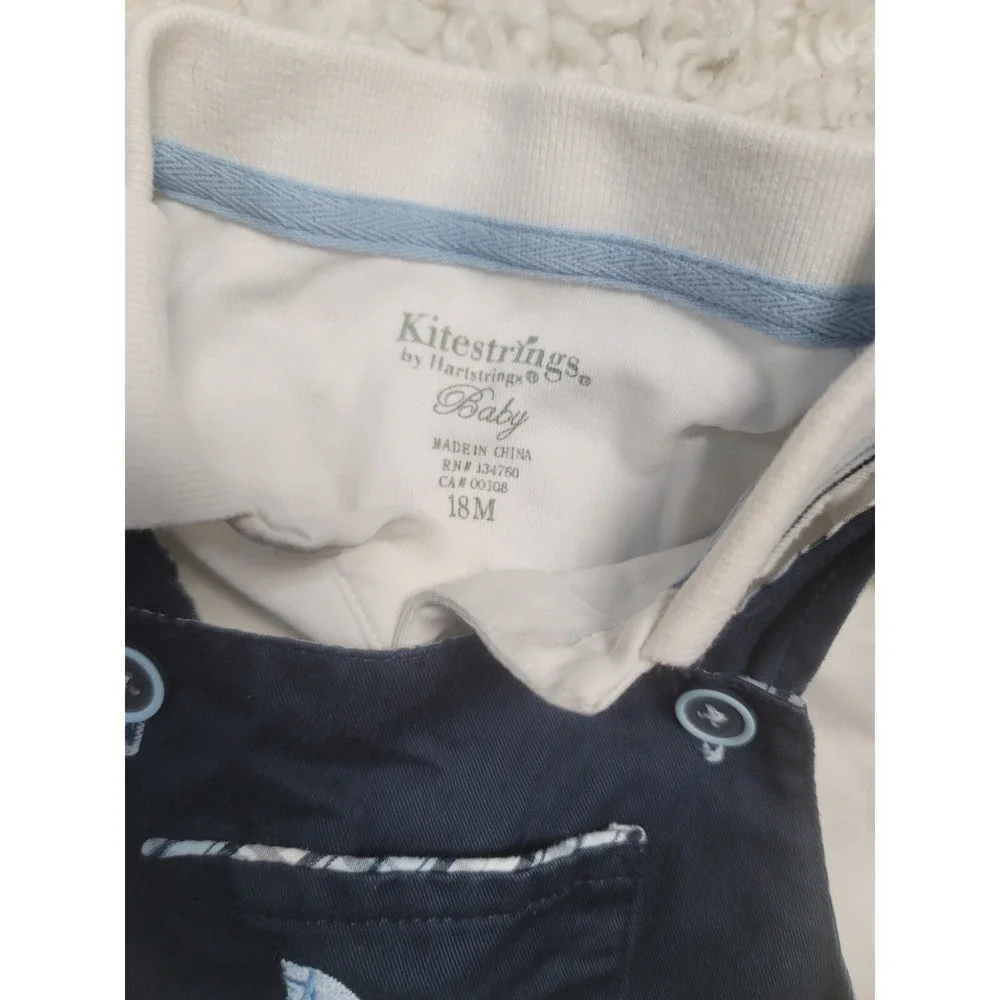 Kitestrings Baby Boys Overalls 2 Pieces Set 18 Months Blue White